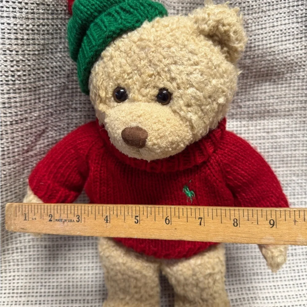 Ralph Lauren NY Teddy Bear Brown Plush Holiday 2006 Red Sweater
